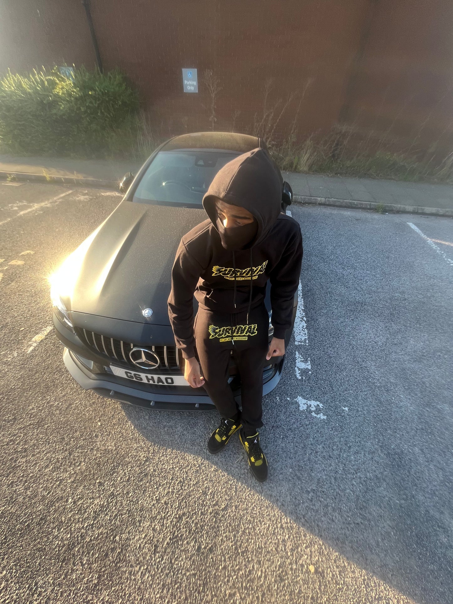 Racer yellow tracksuit set