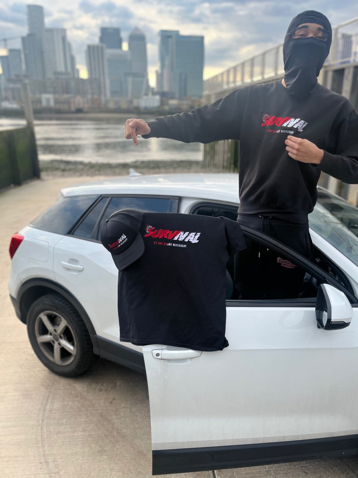 Two tone sweatshirt red/white